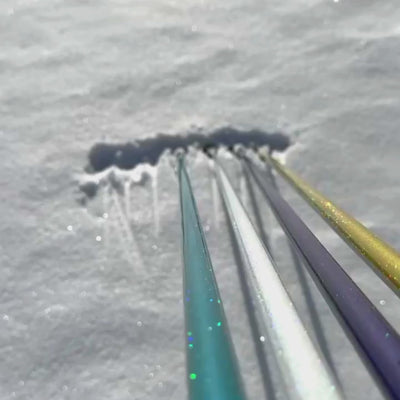 Holographic Glitter Cross-Country Ski Poles